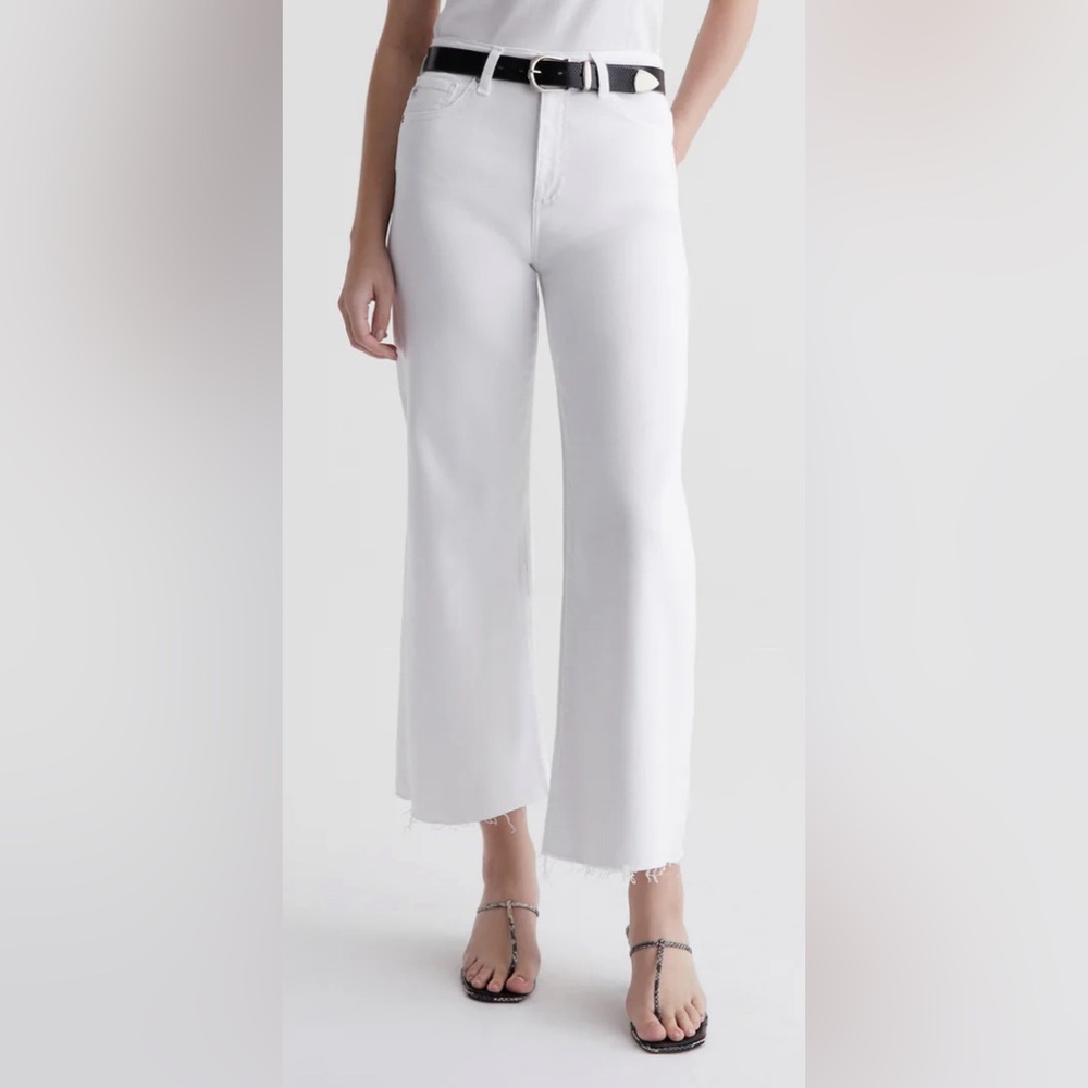 AG Adriano Goldschmied Saige Wide Leg Crop Mid-Rise Cloud Soft Denim, NWT